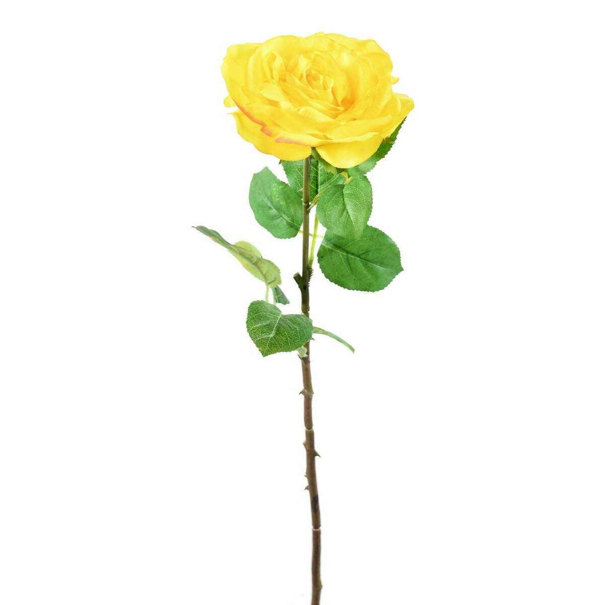 Fleur artificielle coupée rose - décoration d'intérieur - H.66cm jaune