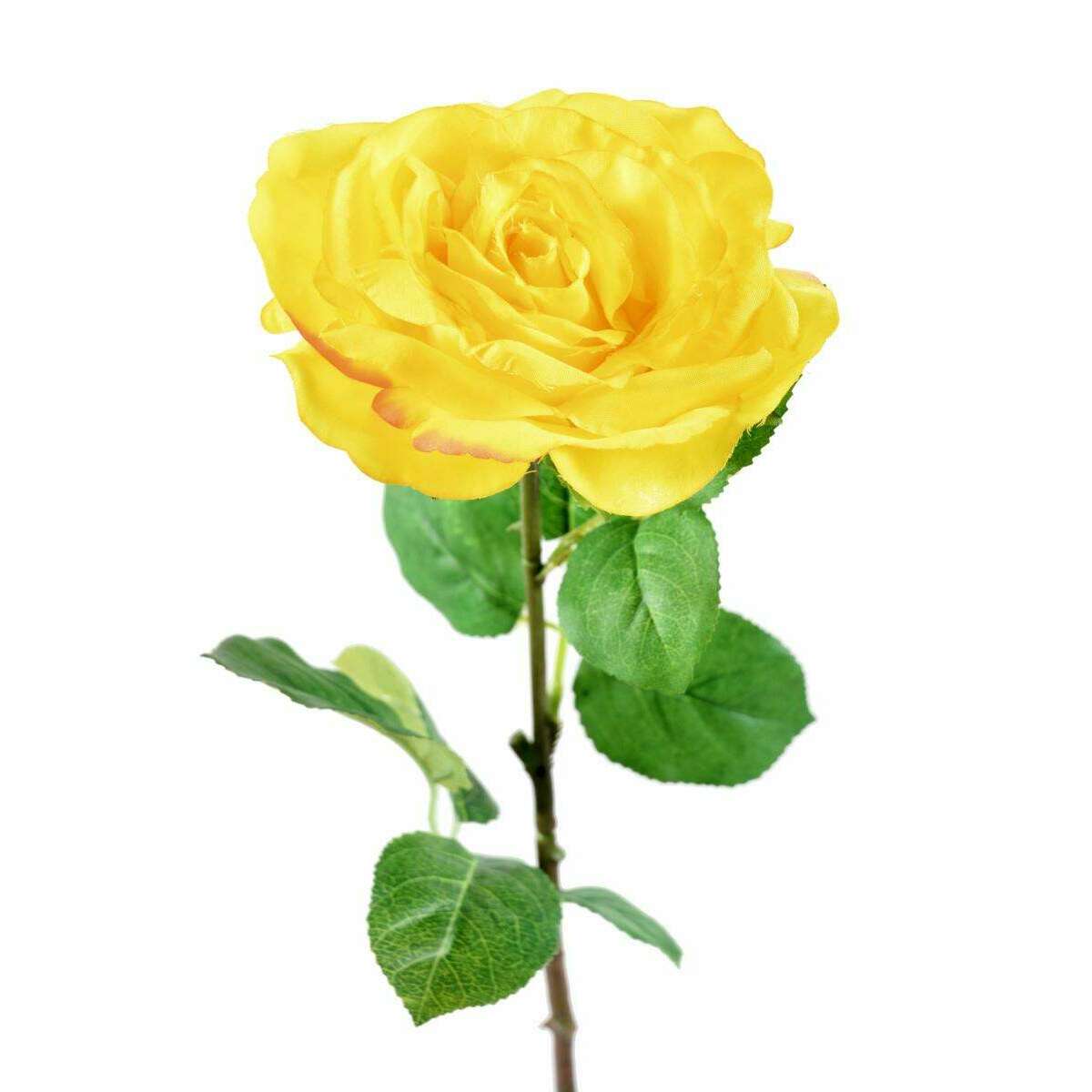 Fleur artificielle coupée rose - décoration d'intérieur - H.66cm jaune