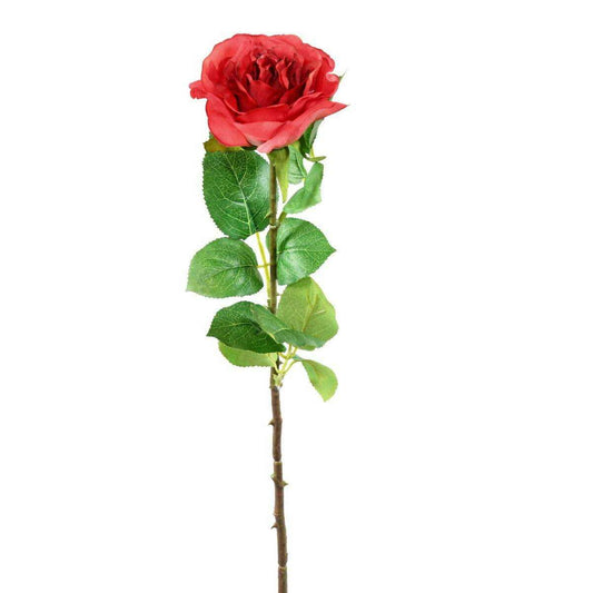 Fleur artificielle coupée rose - décoration d'intérieur - H.66cm rouge