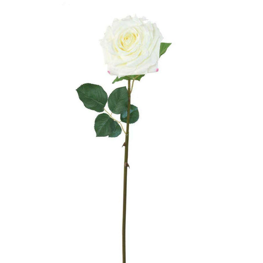 Fleur artificielle coupée rose - décoration intérieure - H.74 cm blanc