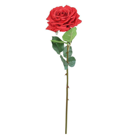 Fleur artificielle coupée rose - décoration intérieure - H.74 cm rouge