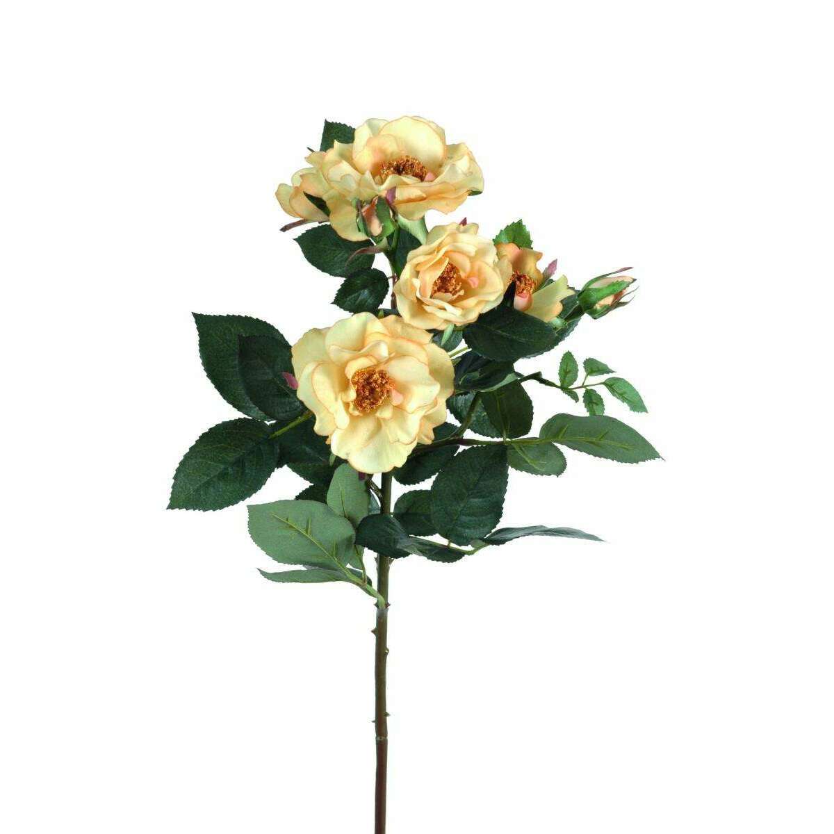 Fleur artificielle coupée rose Mandy - natural touch - H.45cm jaune