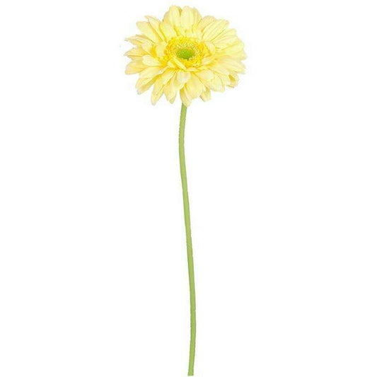 Fleur artificielle Gerbera - composition bouquet artificiel - H.50 cm jaune