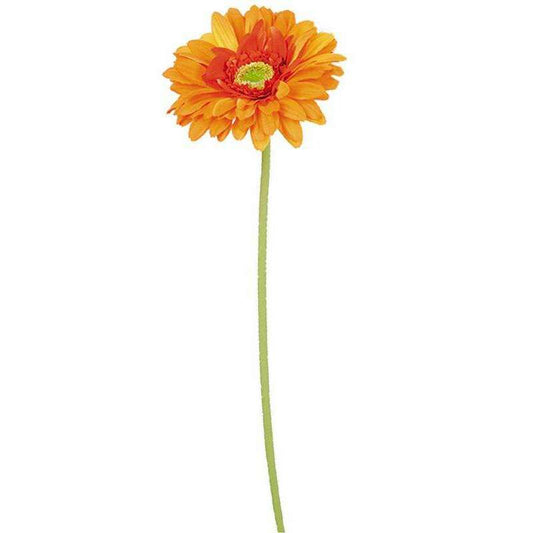 Fleur artificielle Gerbera - composition bouquet artificiel - H.50 cm orange