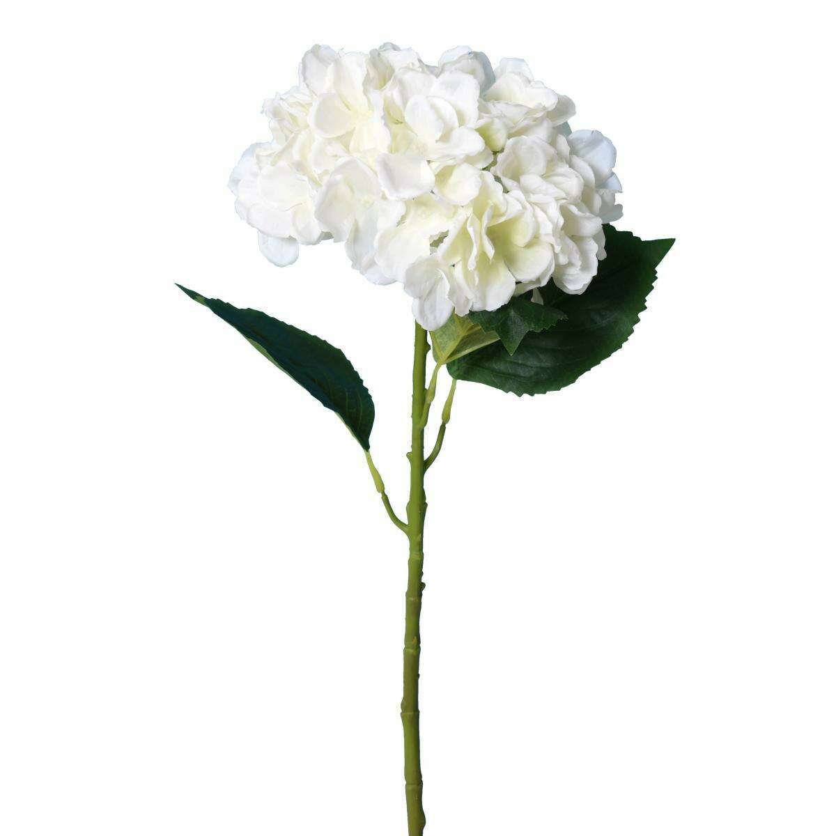 Fleur artificielle Hortensia - création bouquet fleur coupée - H.55cm blanc