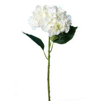 Fleur artificielle Hortensia - création bouquet fleur coupée - H.55cm blanc