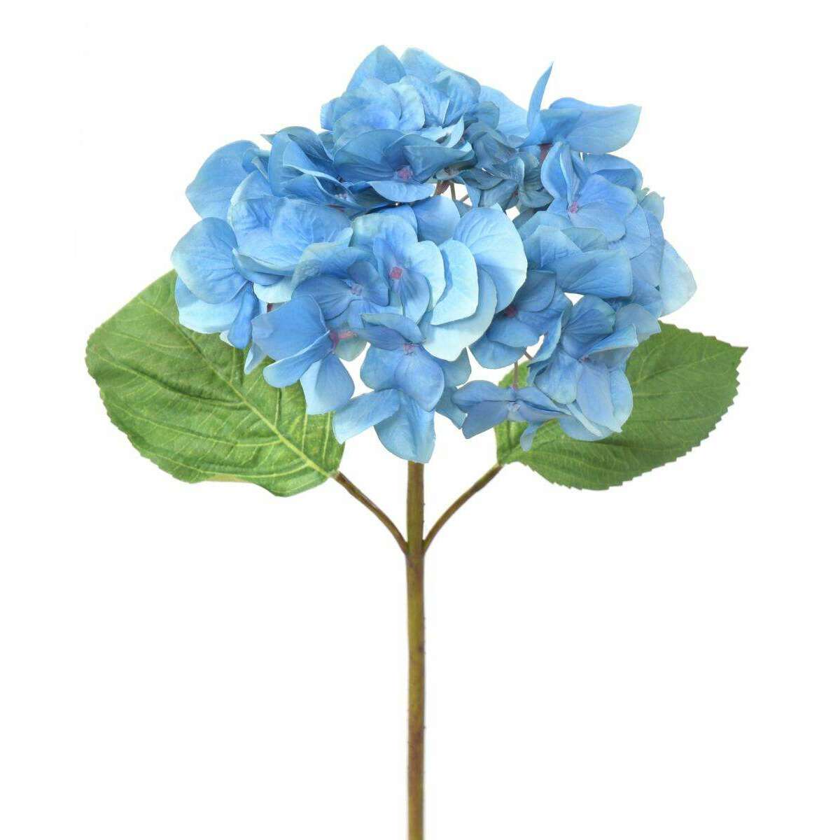 Fleur artificielle Hortensia - création bouquet fleur coupée - H.65 cm bleu