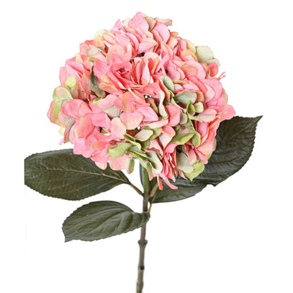 Fleur artificielle Hortensia large - création bouquet - H.65cm rose