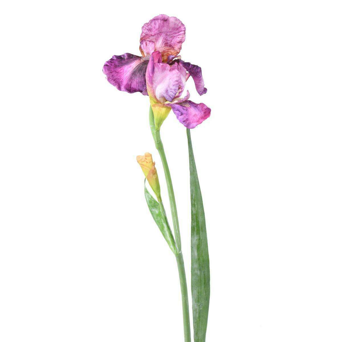 Fleur artificielle iris 2 fleurs - décoration d'intérieur - H.70cm lilas