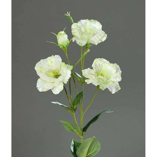 Fleur artificielle Lisianthus - création de bouquet - H.83cm crème