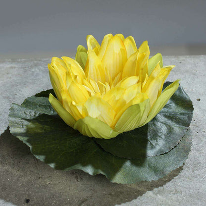 Fleur artificielle Nénuphar Lotus - décoration d'intérieur - Ø.12cm jaune