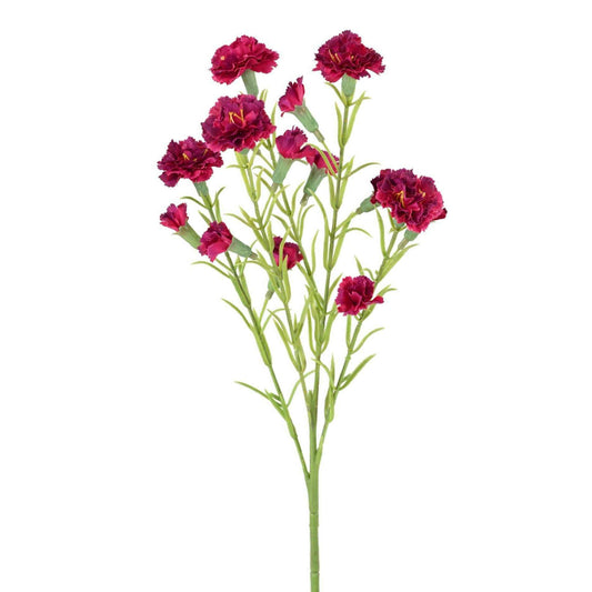 Fleur artificielle Oeillet 15 fleurs - composition florale - H.64cm rose foncé