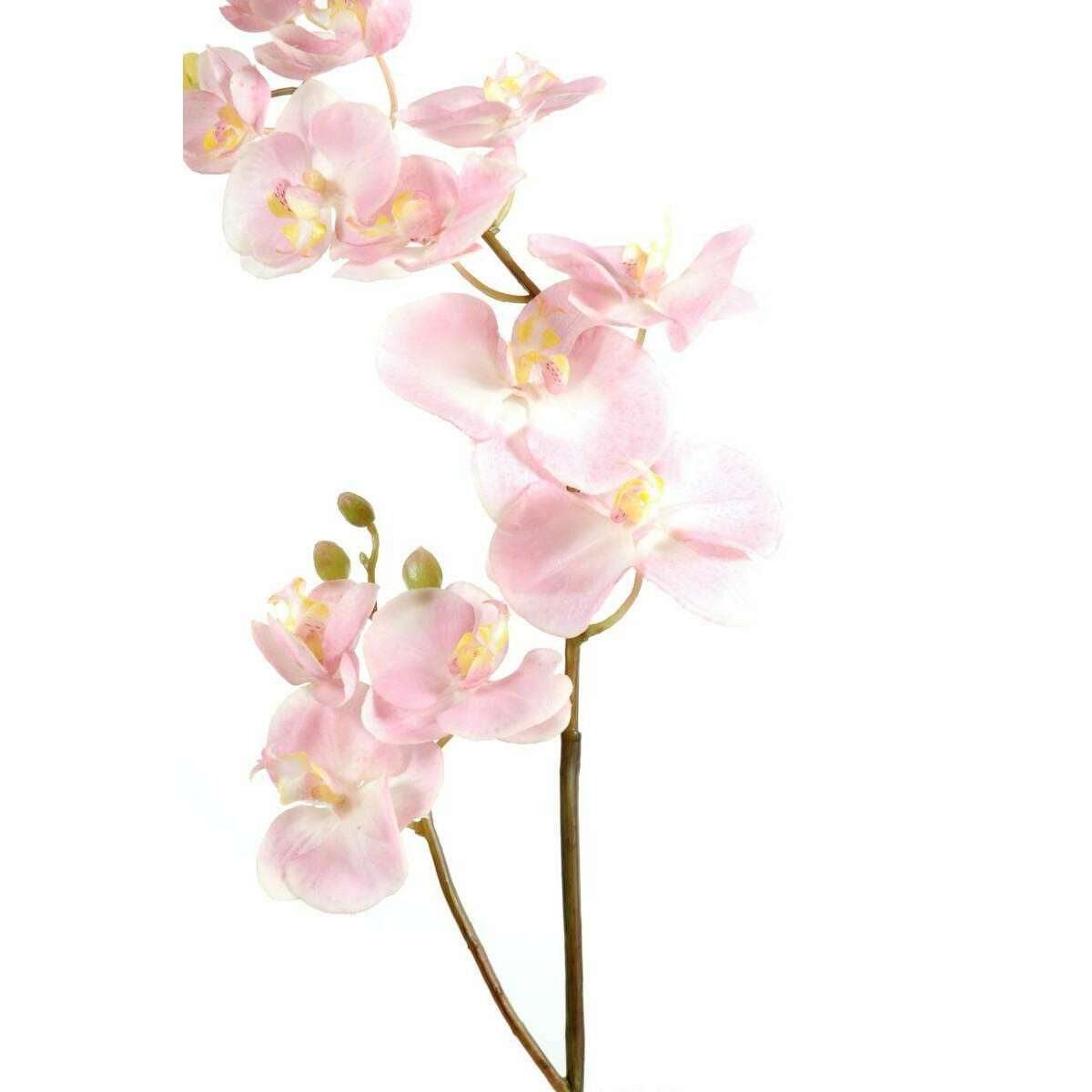 Fleur artificielle Orchidée Phalaenopsis 12 fleurs - plante en piquet - H.90cm rose clair