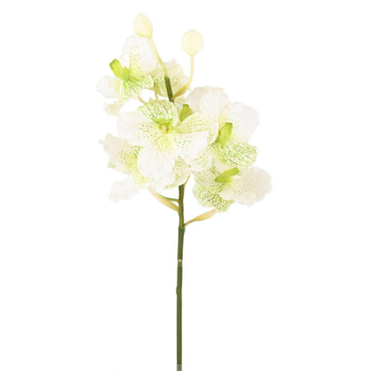 Fleur artificielle Orchidée Vanda Fresh Touch - haut de gamme - H.70cm blanc