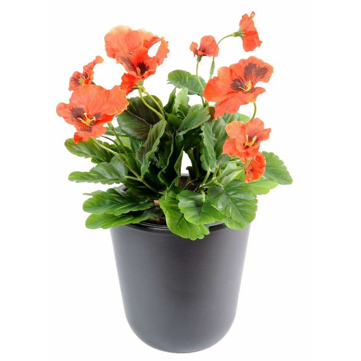 Fleur artificielle Pensée - plante d'intérieur en piquet - H.26cm rouge