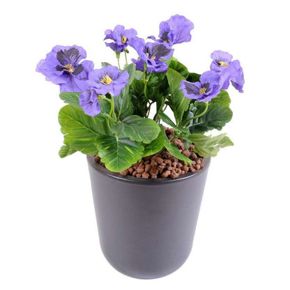 Fleur artificielle Pensée - plante d'intérieur en piquet - H.26cm violet