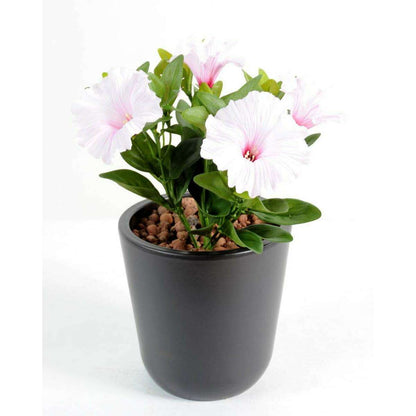 Fleur artificielle Petunia 4 fleurs - plante d'intérieur en piquet - H.25cm lilas