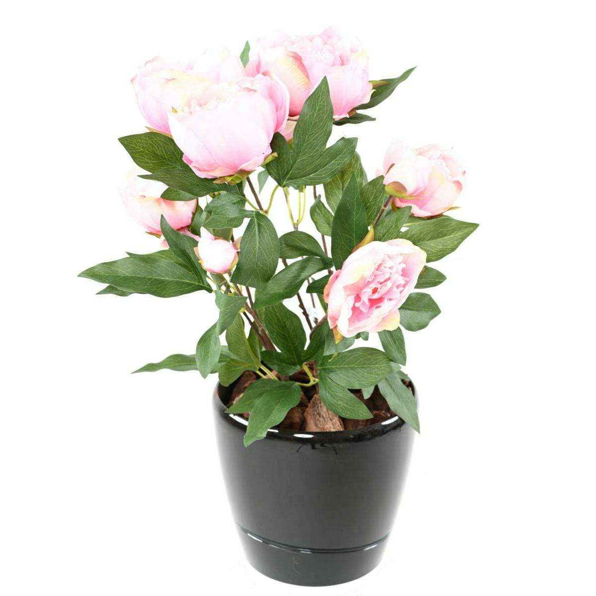 Fleur artificielle Pivoine 6 Fleurs- plante fleurie en piquet - H.60cm rose