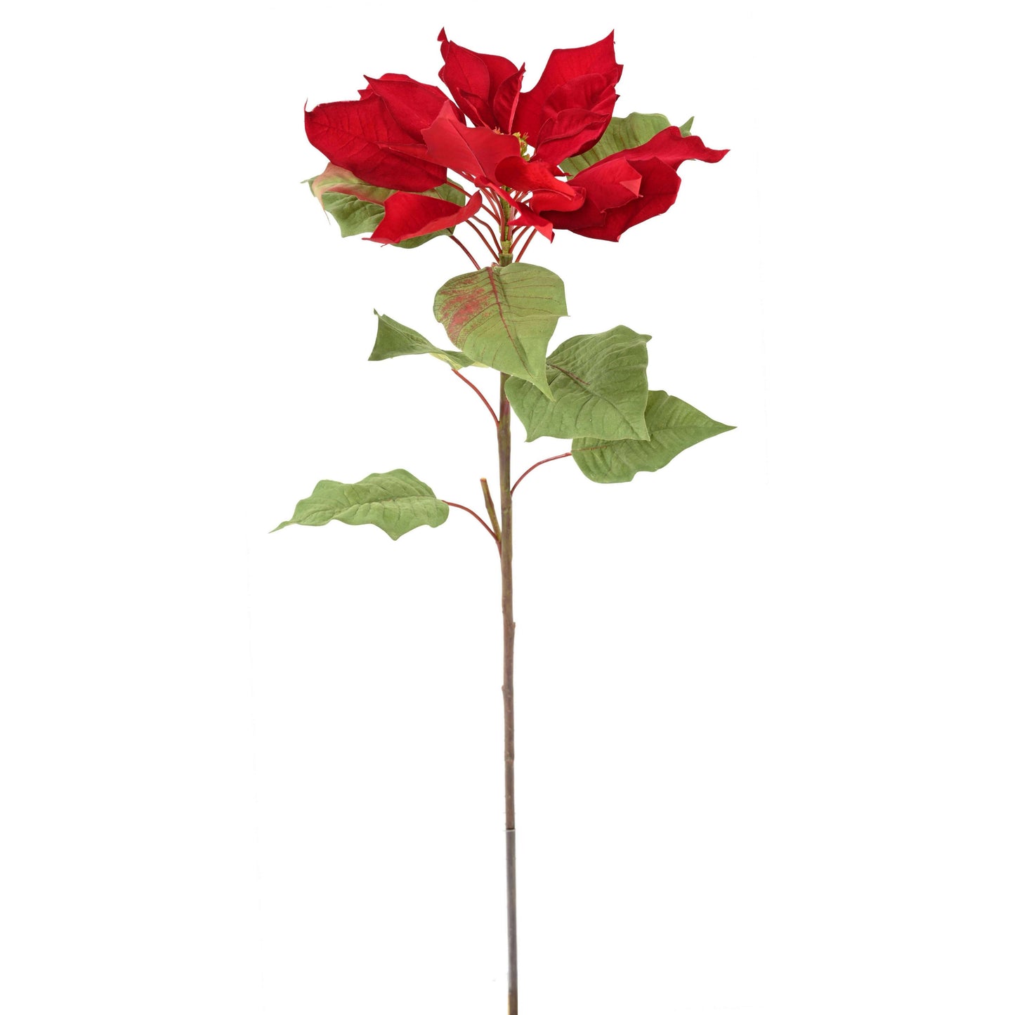 Fleur artificielle Poinsettia - composition florale - H.80cm rouge