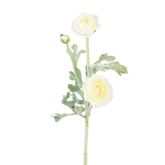 Fleur artificielle Renoncule mini - création de bouquet - H.53cm blanc