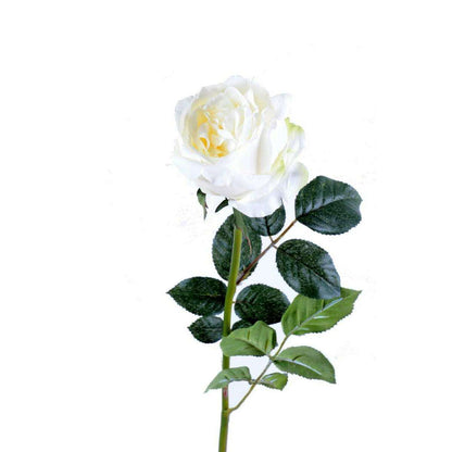 Fleur artificielle rose Anglaise - décoration d'intérieur - H.80 cm blanc