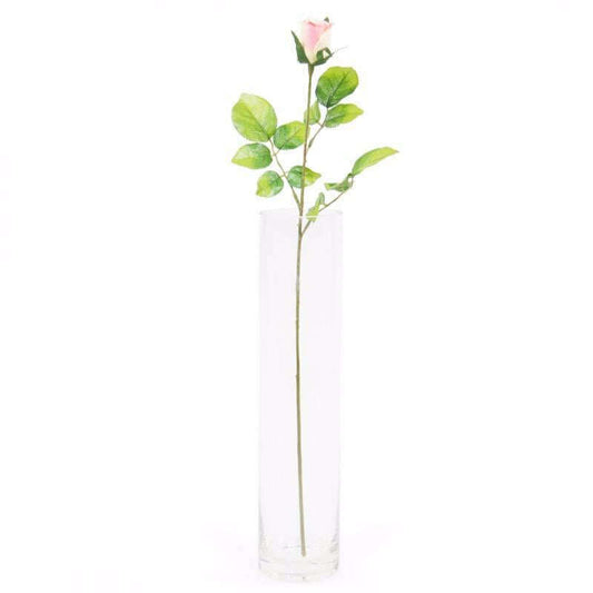 Fleur artificielle rose bouton - composition bouquet - H.67cm rose