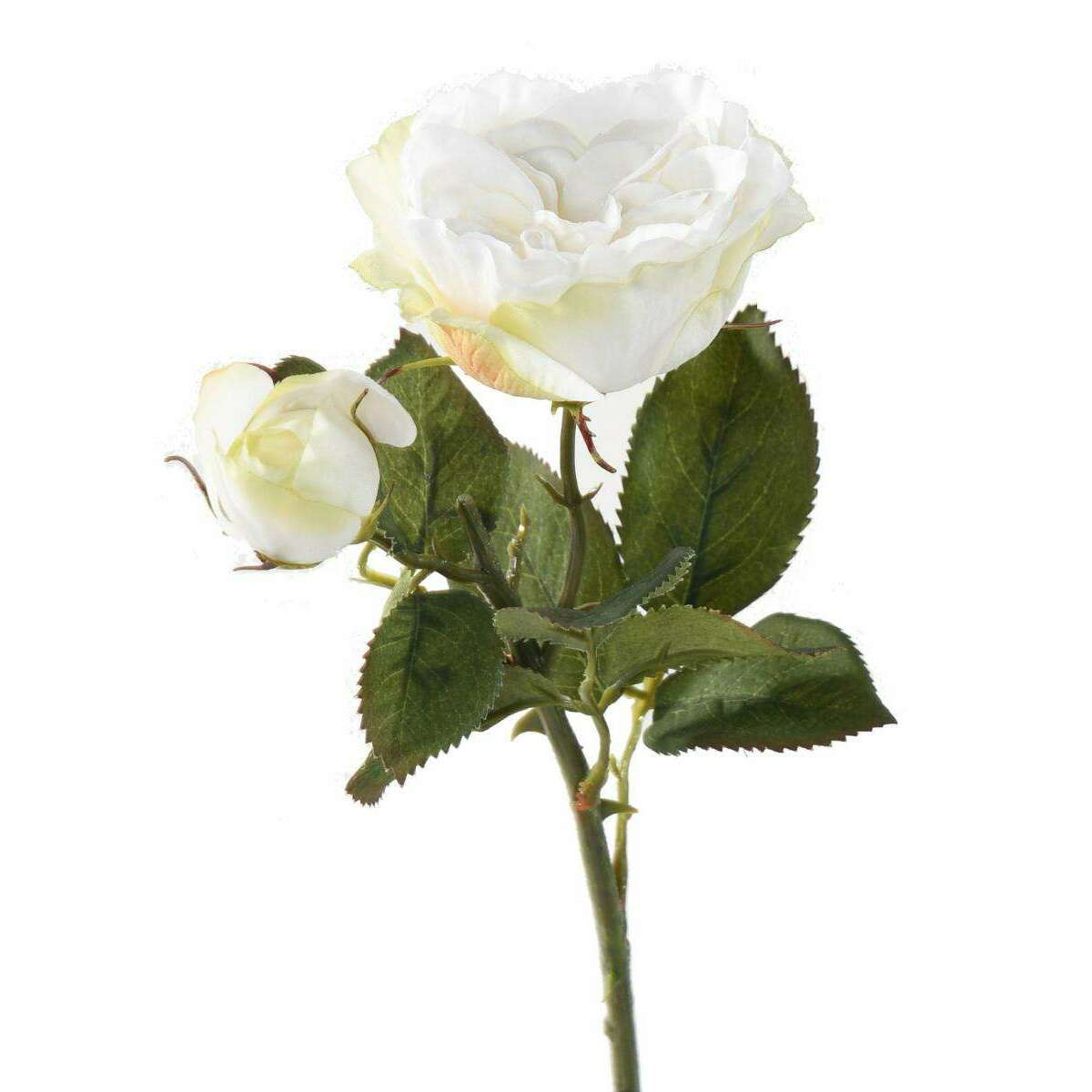 Fleur artificielle rose fresh touch - décoration intérieure - H.43cm blanc