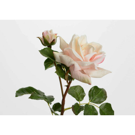 Fleur artificielle rose Melody reality - Real touch gamme luxe - H.53cm rose poudre