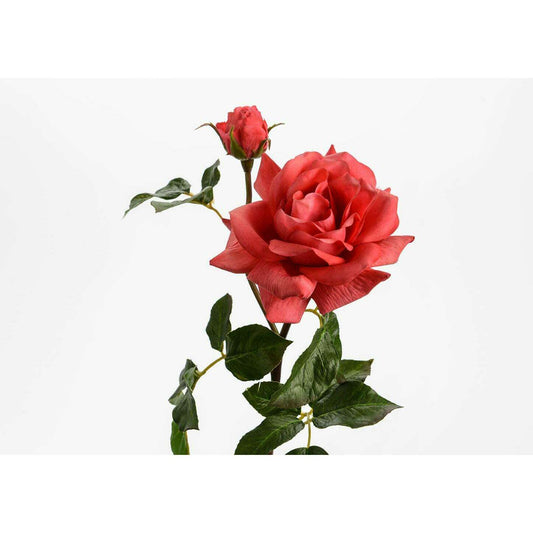 Fleur artificielle rose Melody reality - Real touch gamme luxe - H.53cm rouge