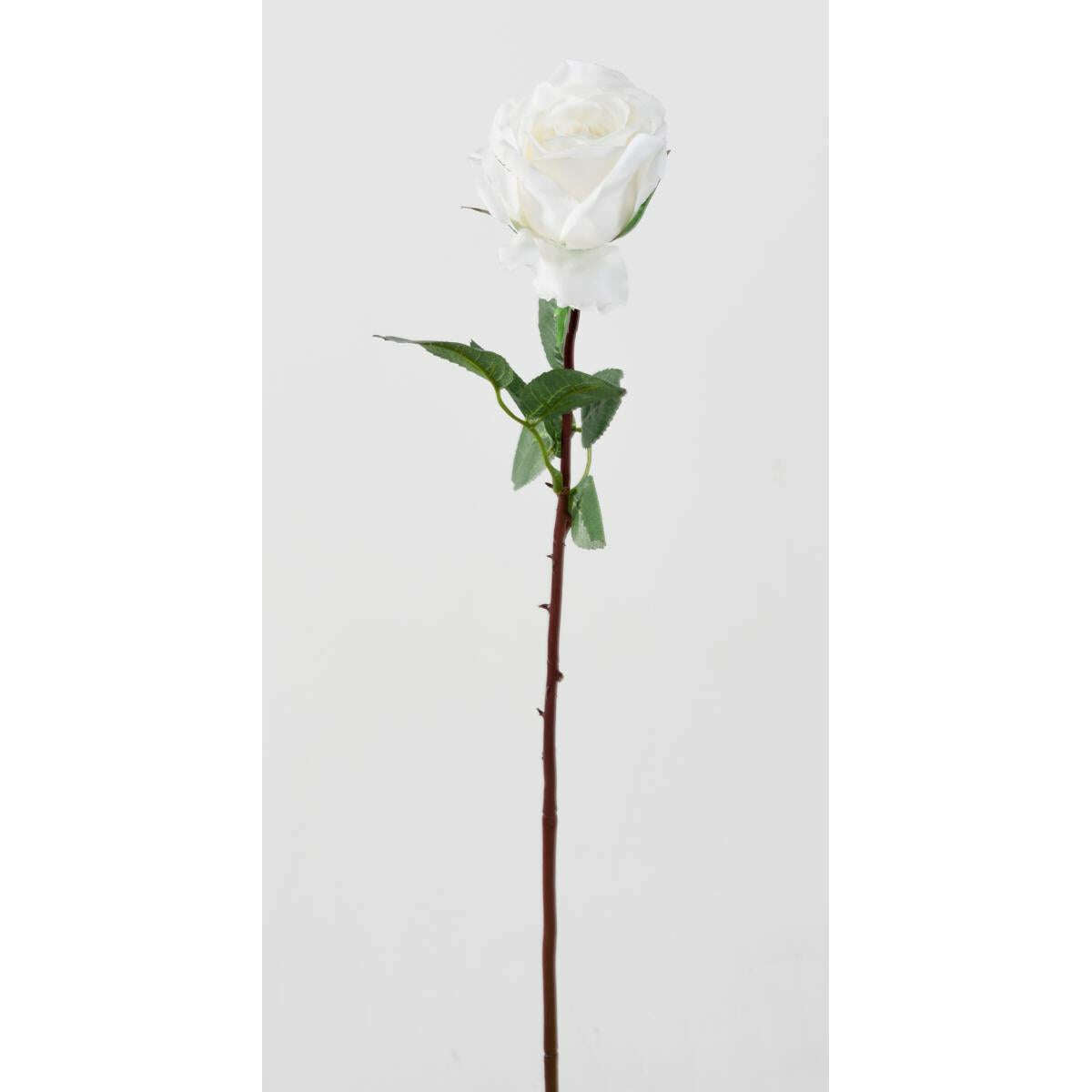 Fleur artificielle rose Olive - Tergal enduit haute gamme - H.70cm blanc