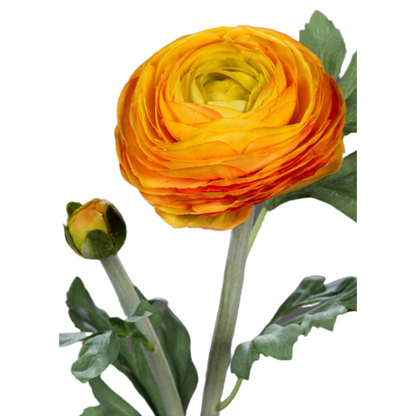 Fleur artificielle tige de Renoncule - création de bouquet - H.57cm orange