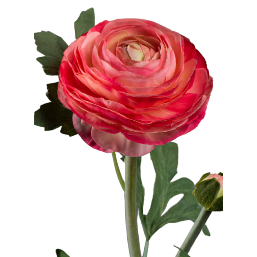 Fleur artificielle tige de Renoncule - création de bouquet - H.57cm rose