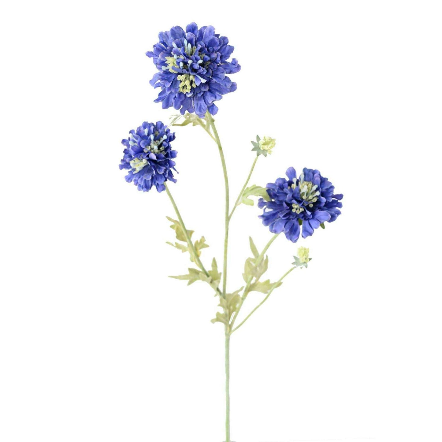 Fleur artificielle tige de Scabieuse - composition florale - H.75cm bleu