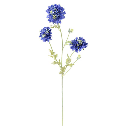 Fleur artificielle tige de Scabieuse - composition florale - H.75cm bleu