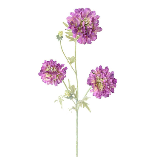 Fleur artificielle tige de Scabieuse - composition florale - H.75cm violet