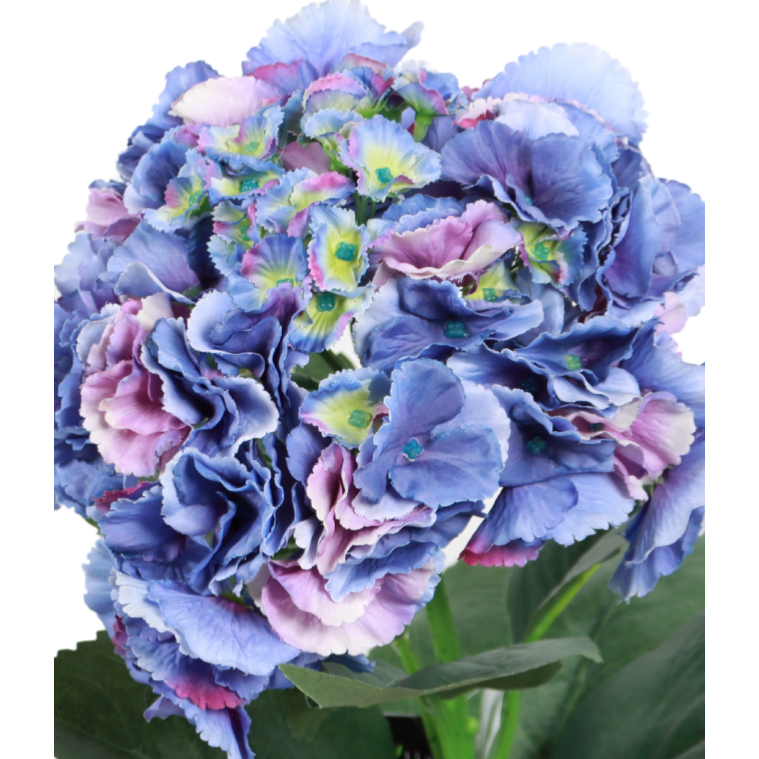 Fleur artificielle tige d'Hortensia - création bouquet - H.68cm bleu