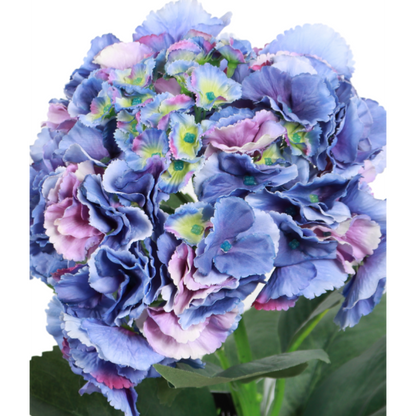 Fleur artificielle tige d'Hortensia - création bouquet - H.68cm bleu