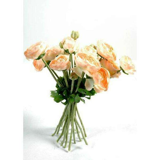 Fleurs artificielles Bouquet de Renoncules - intérieur - H.30 cm pêche