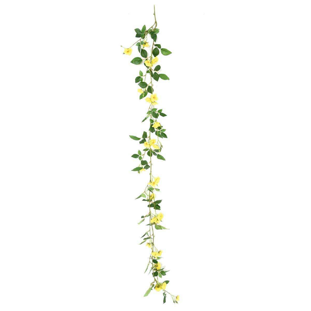 Fleurs artificielles Guirlande de rose mini - décoration d'intérieur - H.180cm jaune