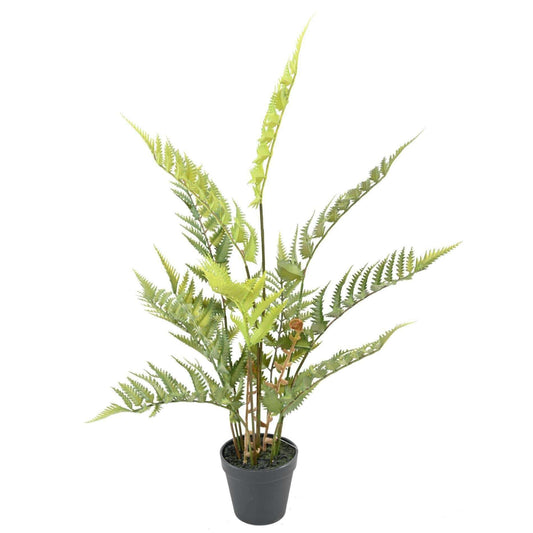 Fougère artificielle des bois en pot - plante d'intérieur - H.65cm vert