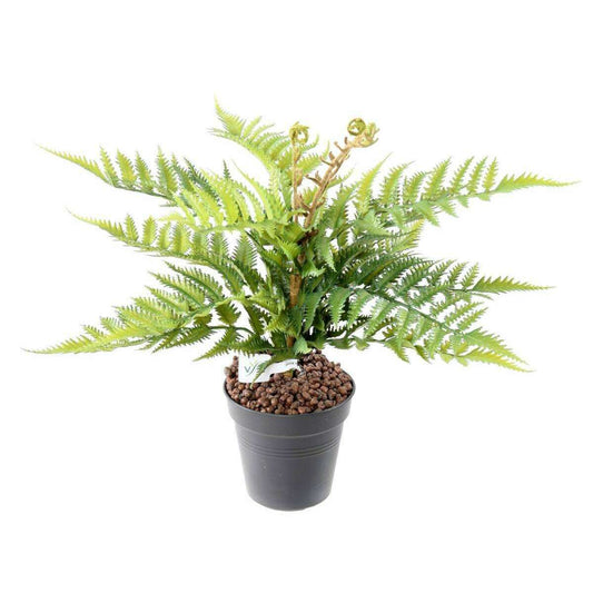 Fougère artificielle en piquet 12 branches - plante extérieur - H.50cm vert