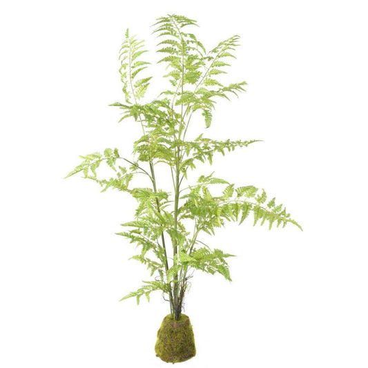 Fougère artificielle socle mousse - plante d'intérieur - H.130cm vert