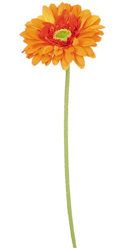 Fleur artificielle Gerbera - composition bouquet artificiel - H.50 cm orange