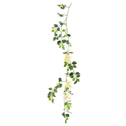 Guirlande artificielle bougainvillier en fleur - intérieur - H.110cm rose clair