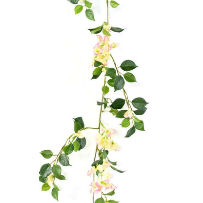 Guirlande artificielle bougainvillier en fleur - intérieur - H.110cm rose clair