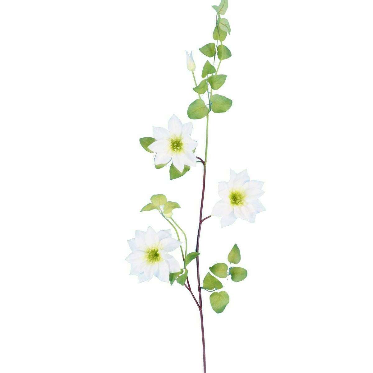 Guirlande artificielle Clématite 3 fleurs - décoration intérieure - H.107cm blanc