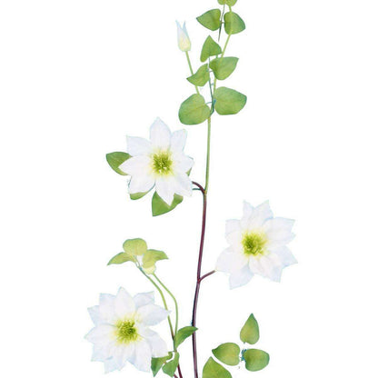 Guirlande artificielle Clématite 3 fleurs - décoration intérieure - H.107cm blanc