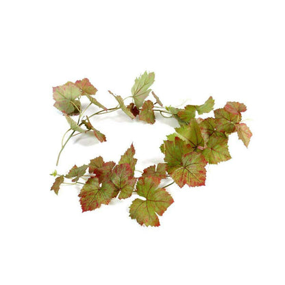 Guirlande artificielle de vigne automne 34 feuilles - intérieur - H.118cm vert rouge