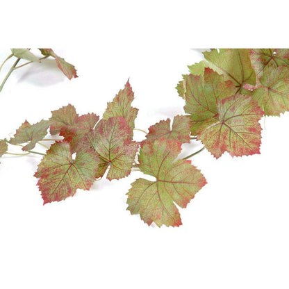 Guirlande artificielle de vigne automne 34 feuilles - intérieur - H.118cm vert rouge