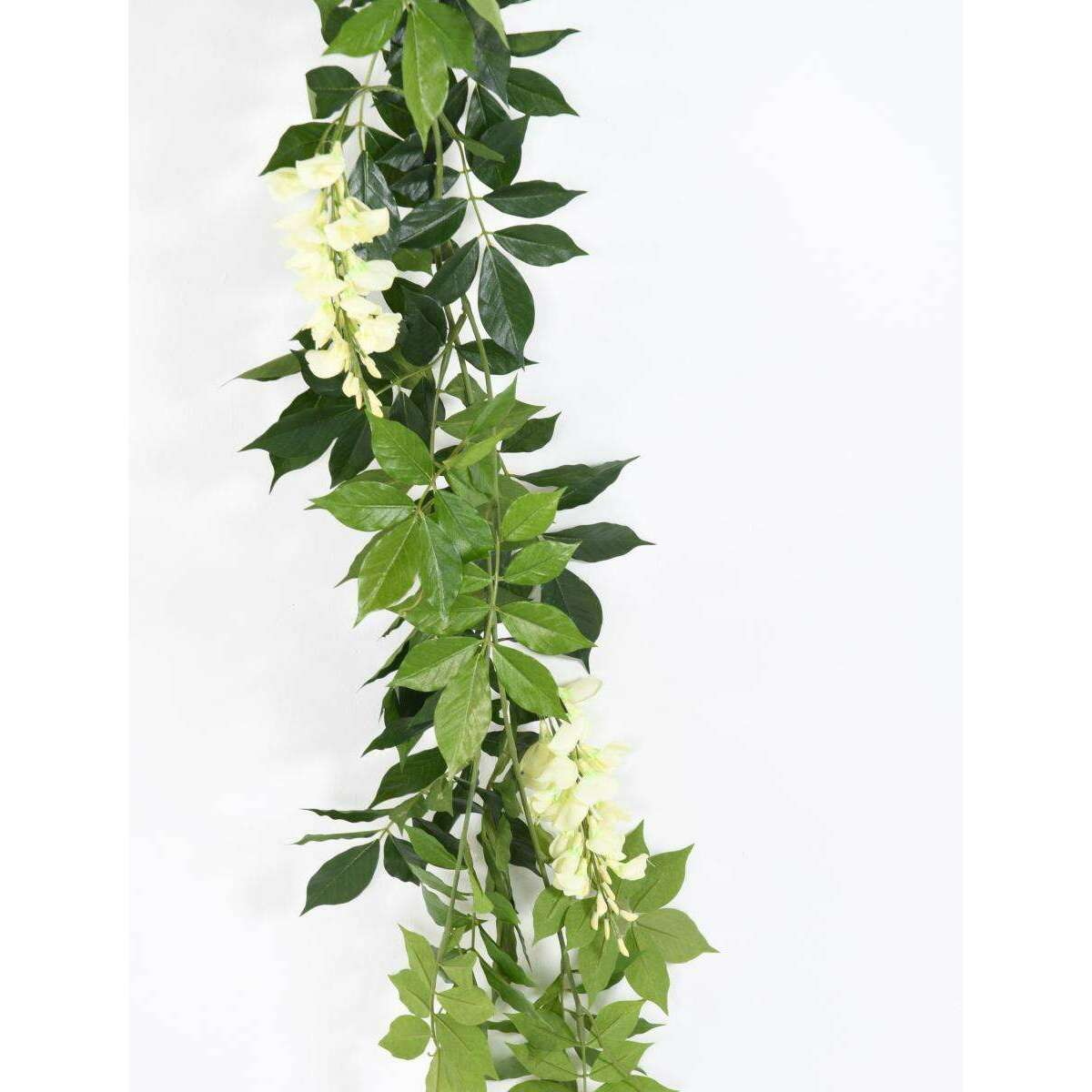 Guirlande artificielle Glycine - feuillage pour intérieur - H.180cm crème